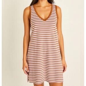 Pact Soho stripe soft spun A-line Tank Dress 100% Organic Cotton Size S Summer